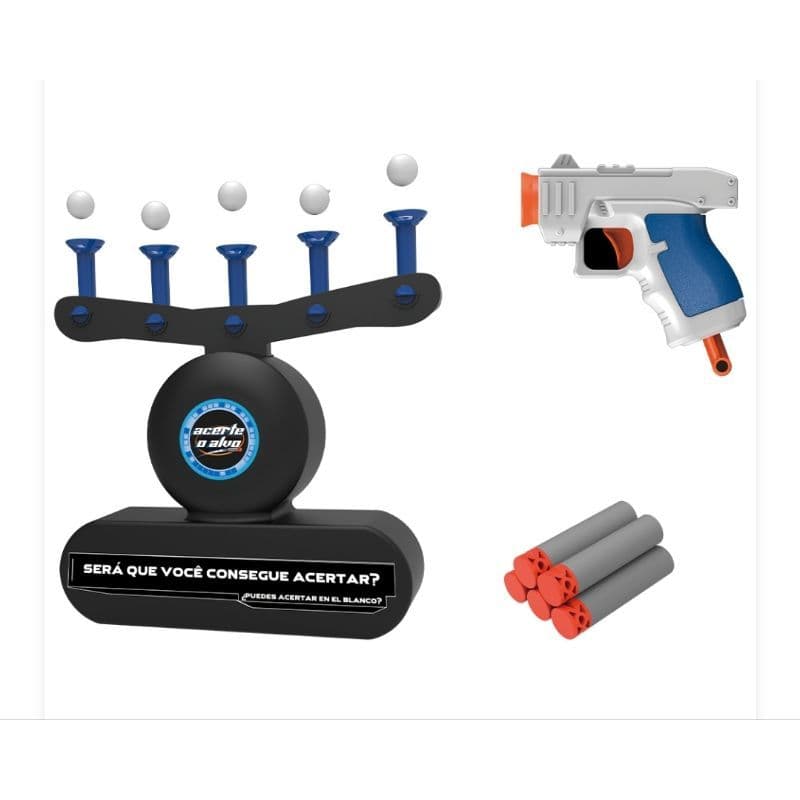 Jogo Infantil Brinquedo de Acertar o Alvo Bolas Flutuantes Acompanha 5 Dardos Macios Alcanca 12 metros