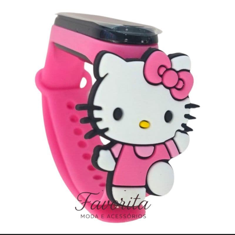 Relógio Infantil Digital LED Hello Kitty – My Melody & Kuromi | À Prova d’Água/ pulseira menina