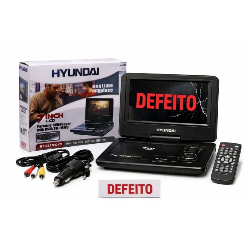 (Com defeito)dvd portatil REPRODUTOR PORTÁTIL DVD HYUNDAI HY-9921 - USB/
