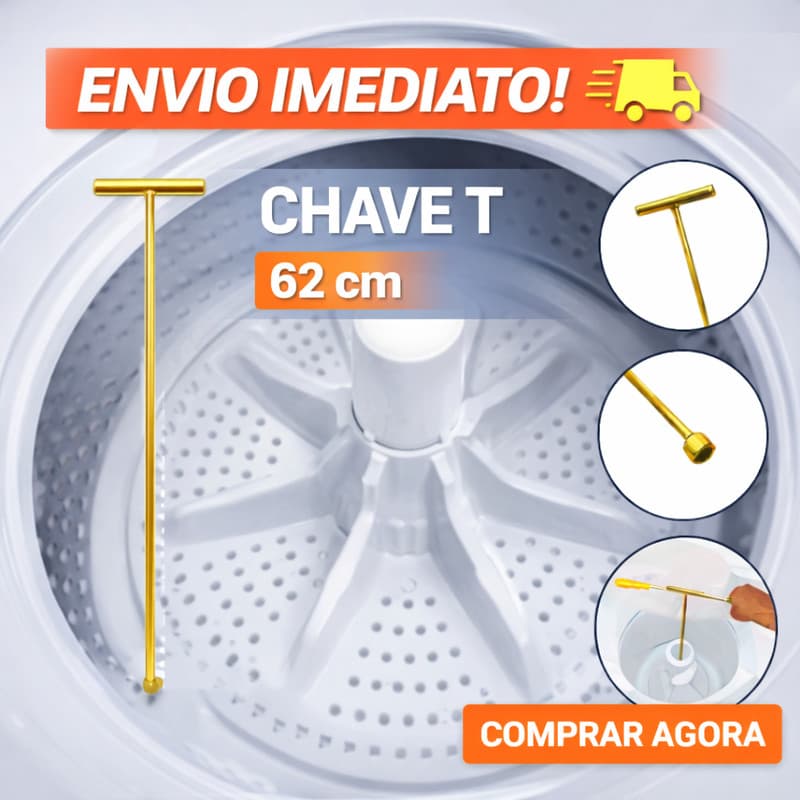 CHAVE CANHAO  T 10mm LONGA 62cm PARA RETIRADA DO PARAFUSO AGITADOR DE MAQUINA DE LAVAR