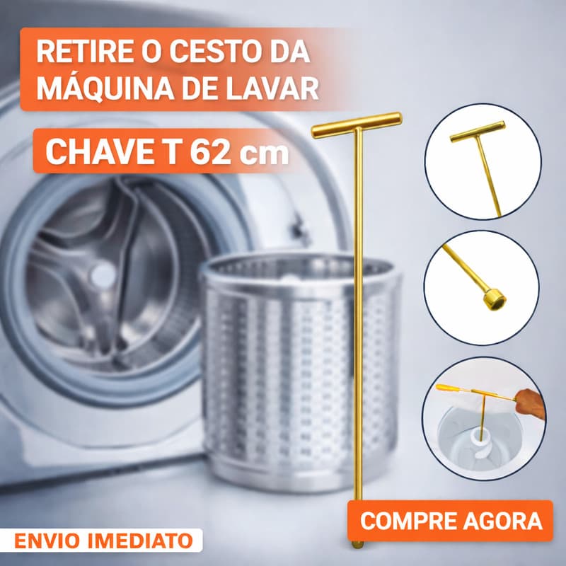 CHAVE 10mm LONGA 62cm PARA REMOÇÃO DO AGITADOR DE MAQUINA DE LAVAR