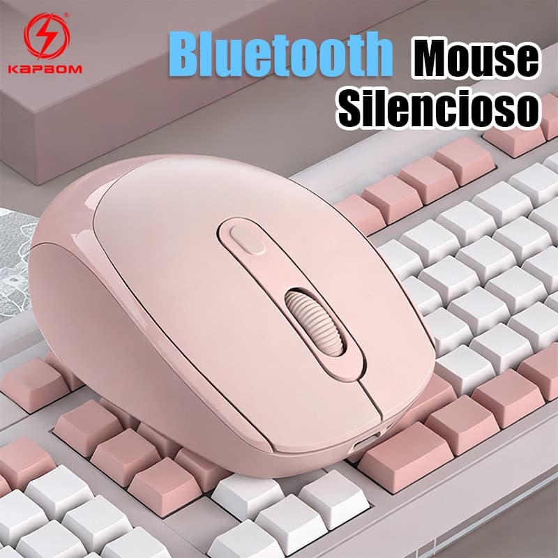 Mouse sem fio com bateria de 1600 DPI，com conexão 2.4GHz+Bluetooth，Para Notebooks, Desktops e Tablets