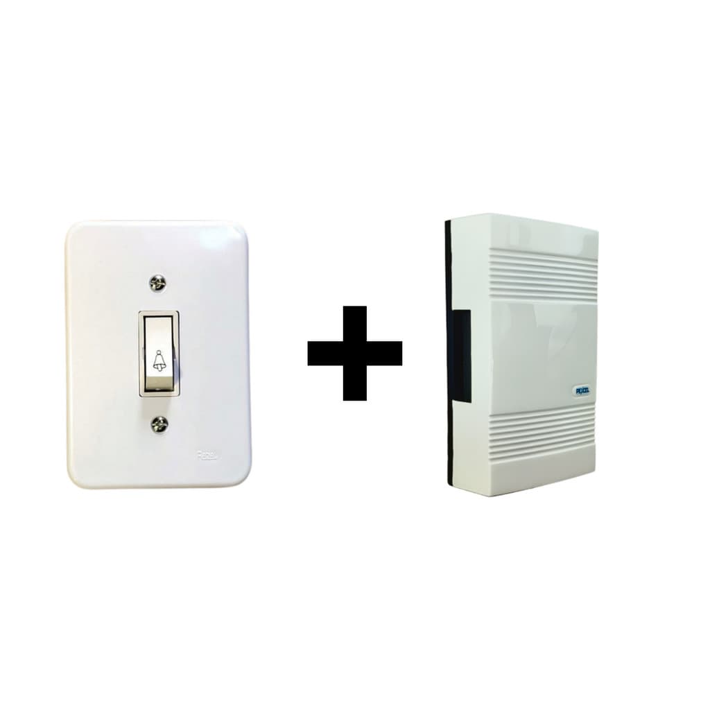KIt Campainha Dim Dom + Interruptor Pulsador de Campainha 127V ou 220V