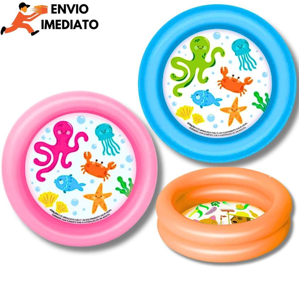 Mini Piscina Banheira Infantil 60cm Fundo Do Mar Menino Menina Inflável e Resistente