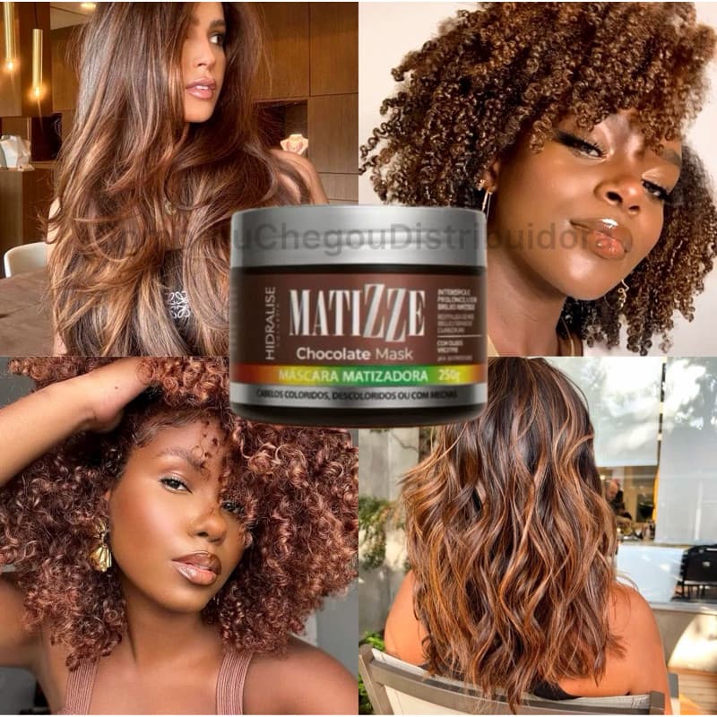Máscara Tonalizante Avelã Chocolate Matizadora 100% Natural MATIZZE HIDRALISE Sem Amônia Morena