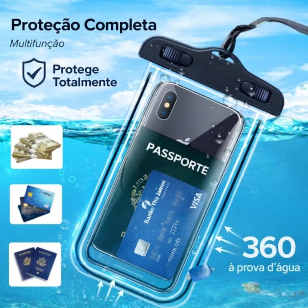 Kit 2 Capas Prova Dagua Impermeavel Universal Transparente Celular Protegido