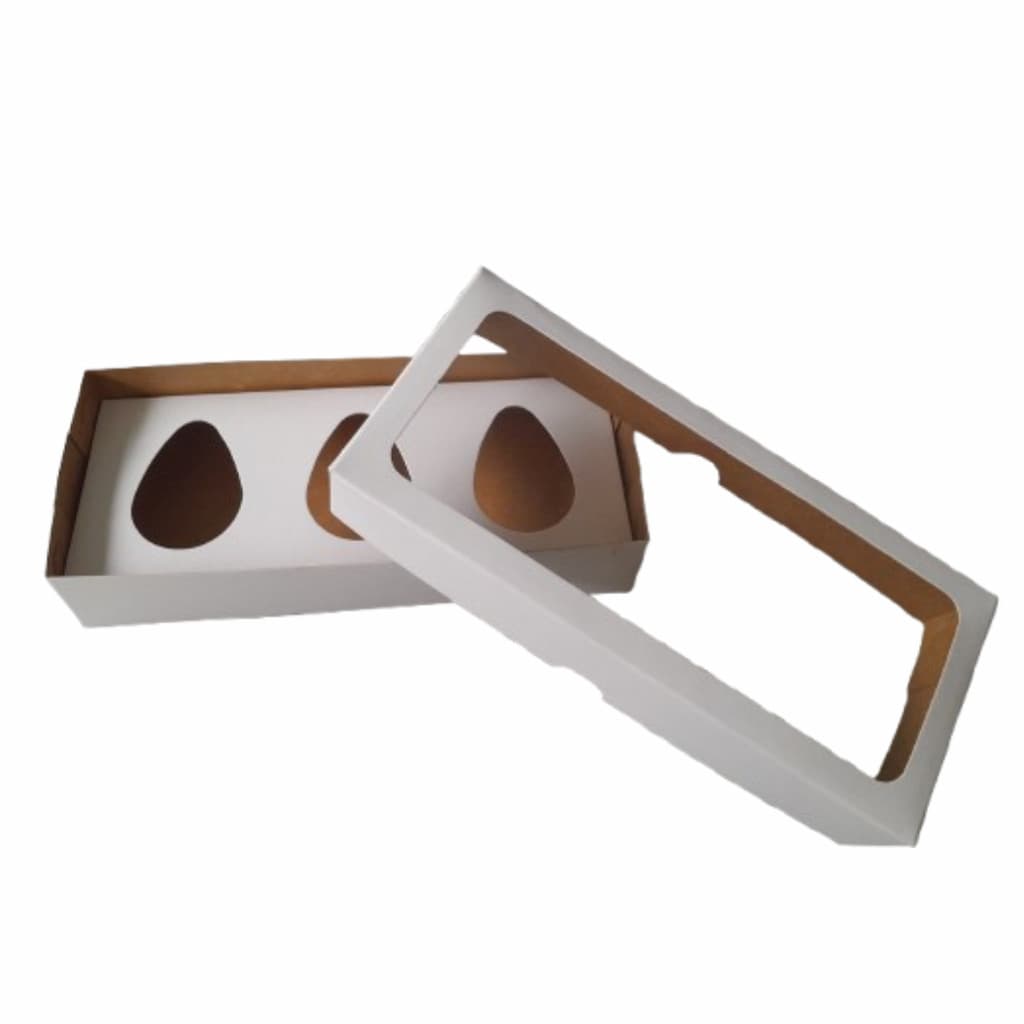 10 Caixinhas p/ Ovo de Colher com visor de acetato - 3 ovos de 50g ideal para ovo de pascoa confeitaria doces chocolates