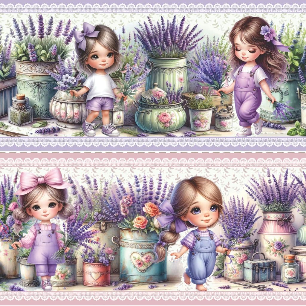 Tecido Tricoline Digital Barrado Um Encanto de Lavanda Algodão 100% Pano Prato Toalha 55cm Bibi Torella