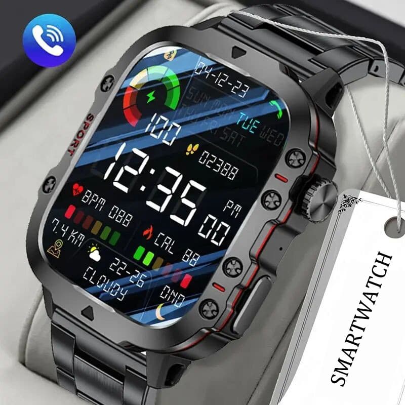 Novos Relógios Esportivos Smartwatch Homens À Prova D'água Chamada Bluetooth 420mAh Monitoramento Da Saúde IP68