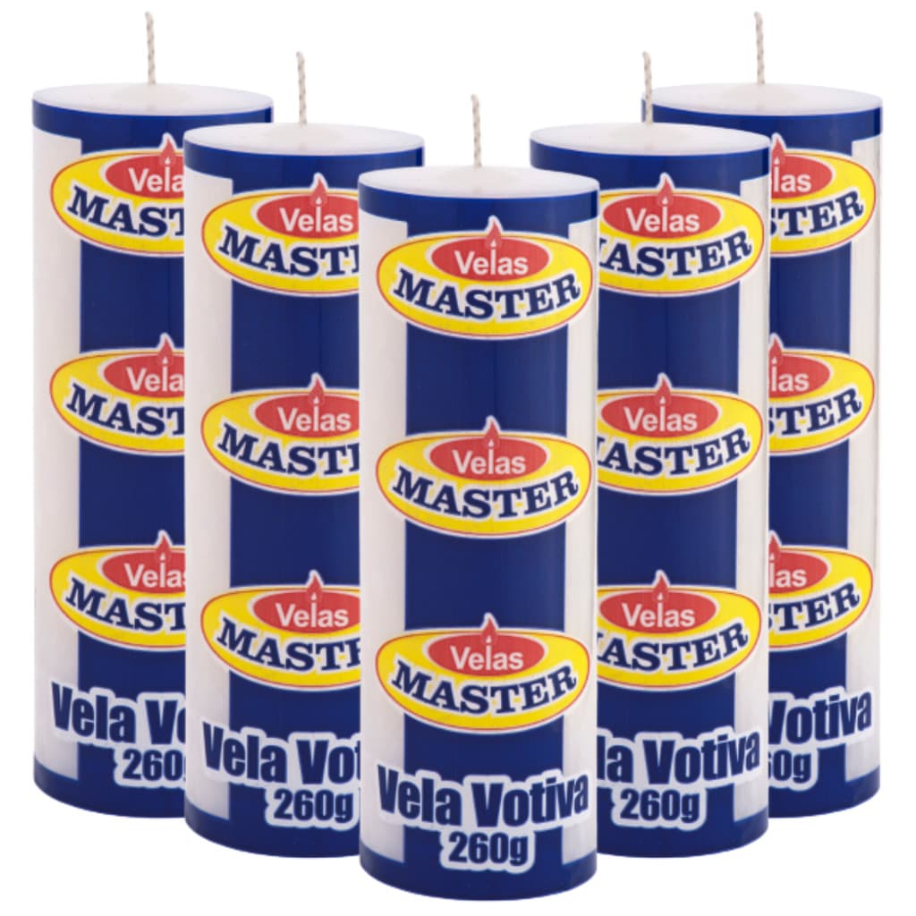 Kit 06 Velas de 7 dias Votiva Branca 260g Parafina Pura Premium