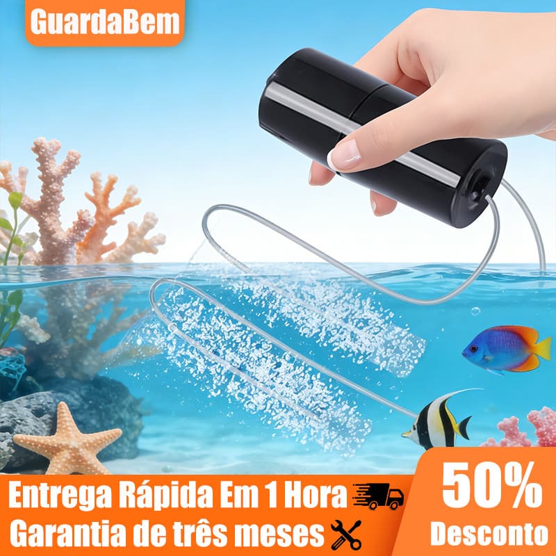Mini Bomba De Oxigênio/Ar Compressor Filtro USB Portátil Para Aquario De Peixes 12v Silencioso
