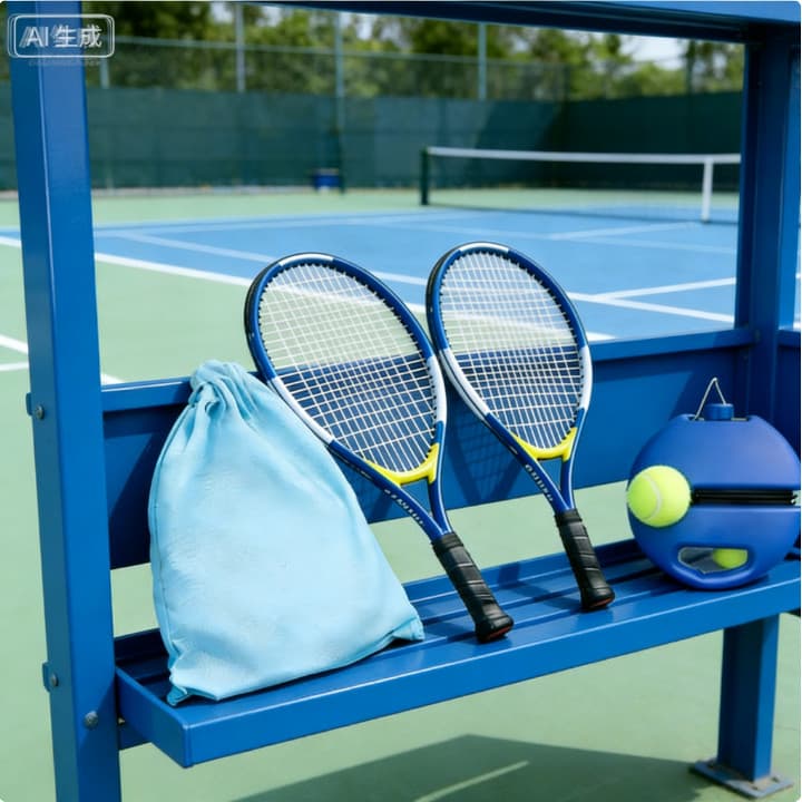 Kit Tênis 2 Raquetes 19'' Com Bola De Tênis E Cantil Azul