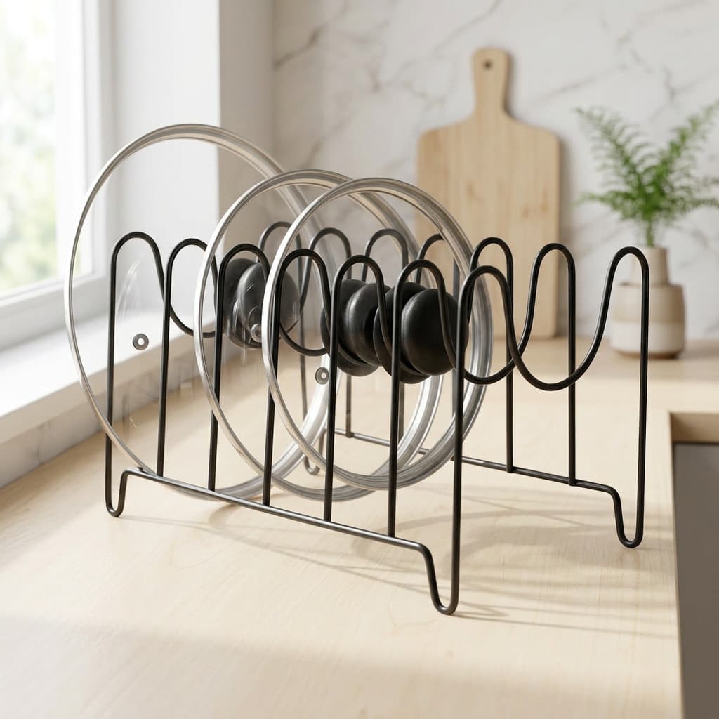 Suporte Para Tampas Organizador Aramado Para De Pia Armário