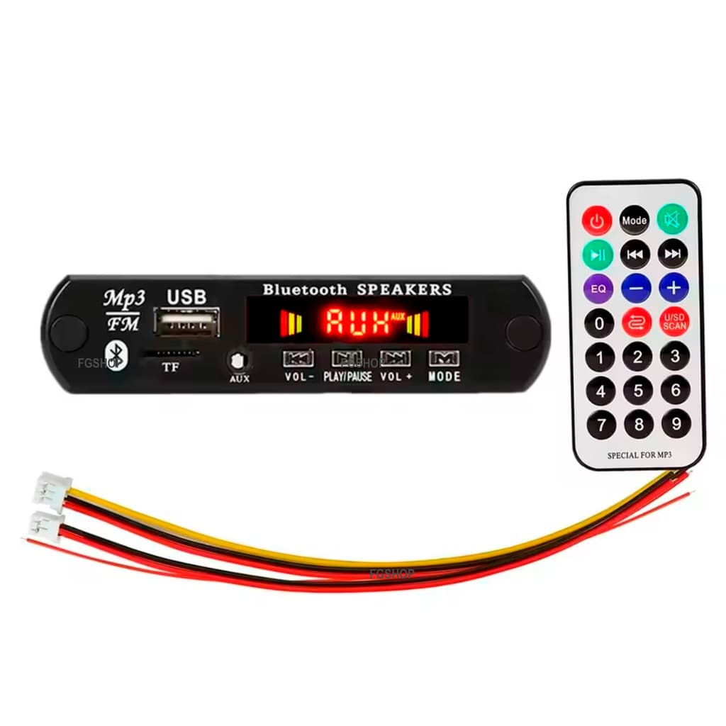 Placa Decodificadora Bluetooth 5.1 Módulo Áudio Usb FM 12V Pronta entrega