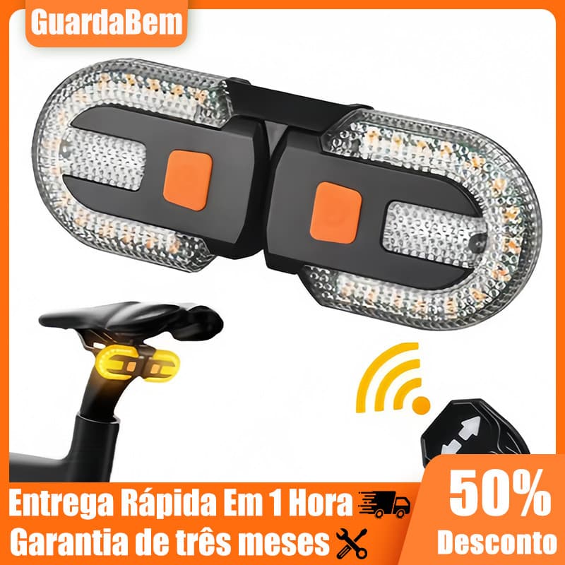 Seta Traseira Bike Controle Sem Fio Recarregavel Usb Farol 38 Leds À Prova De Agua