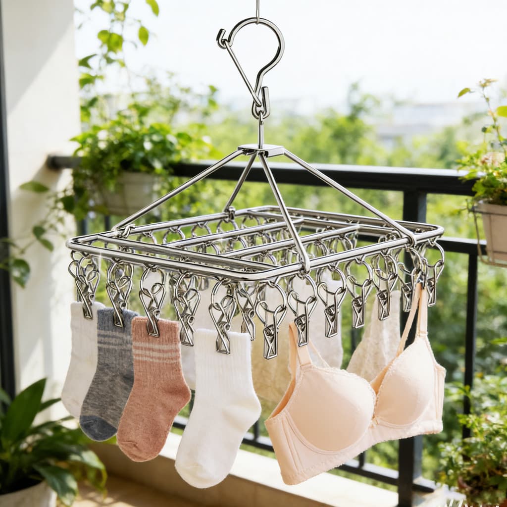 Varal De 60/40 Clips Inox Prendedores Pratico E Retrátil Cabide Para Roupas Intimas Para Pequenas