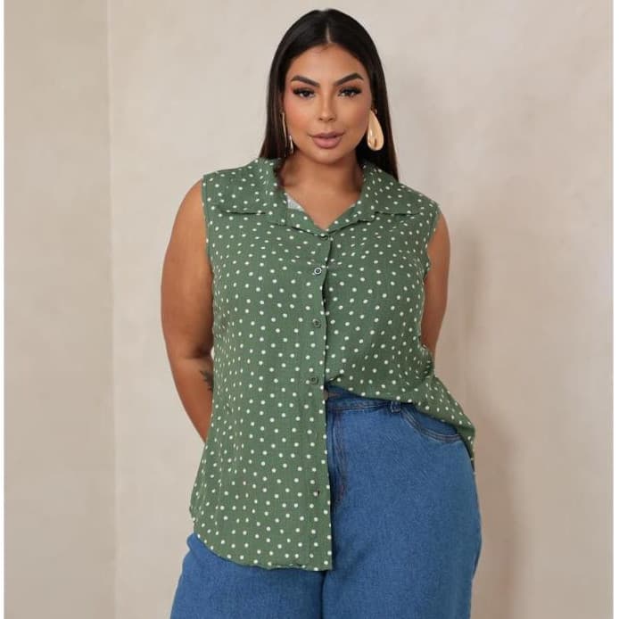 Regata Plus Size Feminina Viscolinho POÀ Fresquinha Soltinha - G1 G2 G3