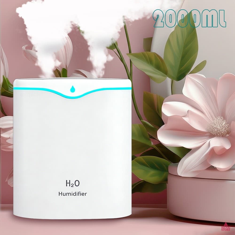 Umidificador De Ar Para Quarto Grande 2000ML E LED Aromatizador Bicos Dupla UM019