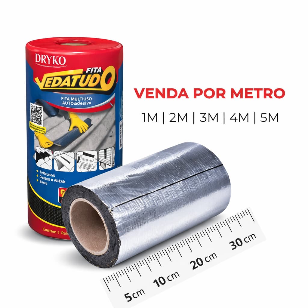 Fita Manta Asfáltica Sob Medida Vedatudo Auto Adesiva Aluminizada Dryko