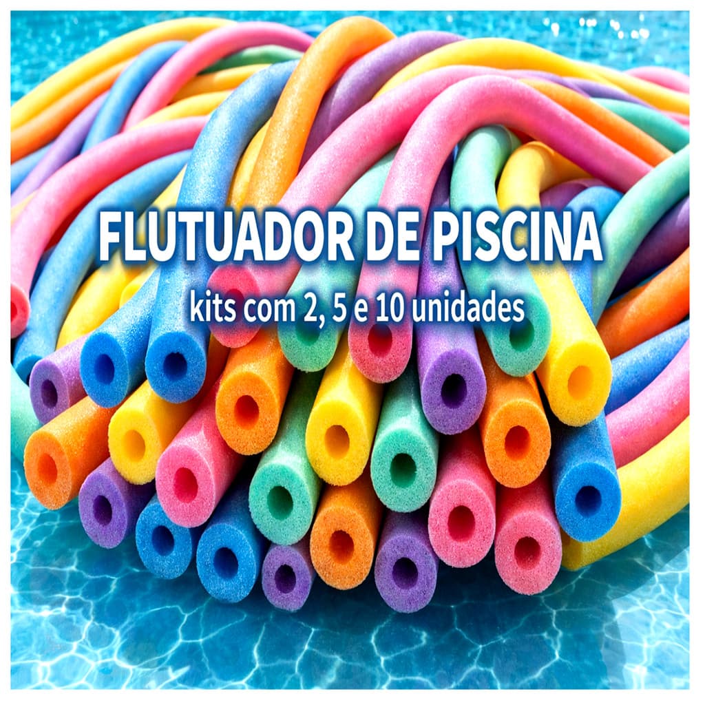 Kit 2, 5 ou 10 Un flutuador Boia Espaguete Grande Macarrão Piscina Natação Cor Colorido Furado
