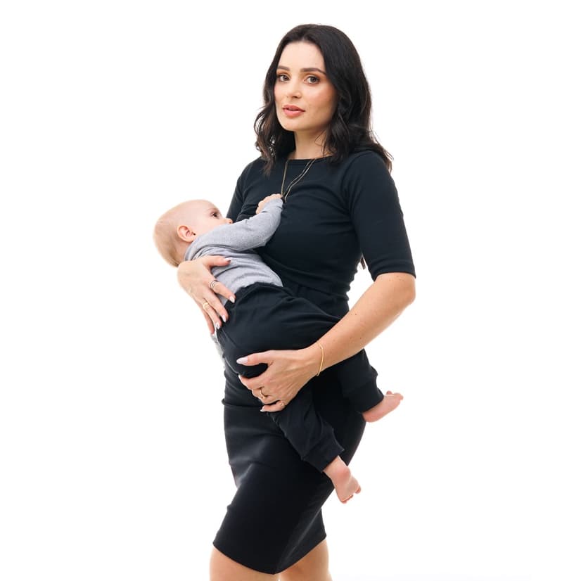 Vestido Manga Média Amamentação