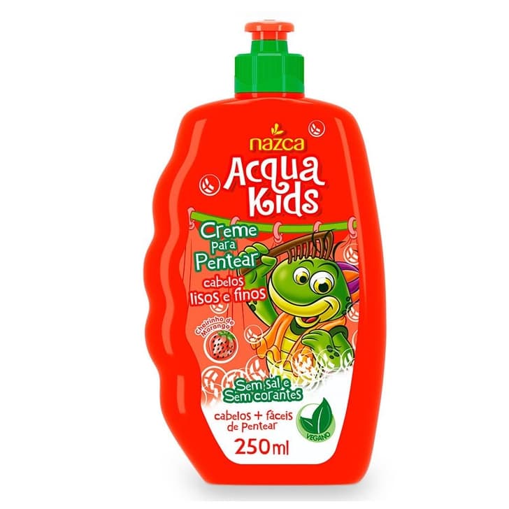 Acqua Kids Creme Para Pentear Lisos e Finos 250Ml Vegano, Nazca Cosméticos