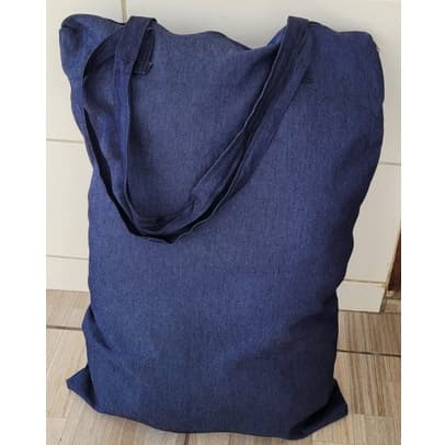 Sacolão Em Retalhos Jeans Grosso 120 Litros sacoleiro sacoleira sacola para mudança