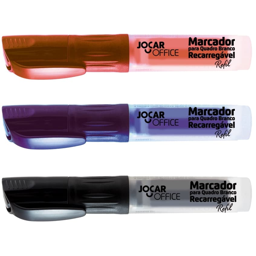 Marcador Pincel Caneta para Quadro Branco Apagável Recarregavel com Refil de Tinta 5,5ml Jocar