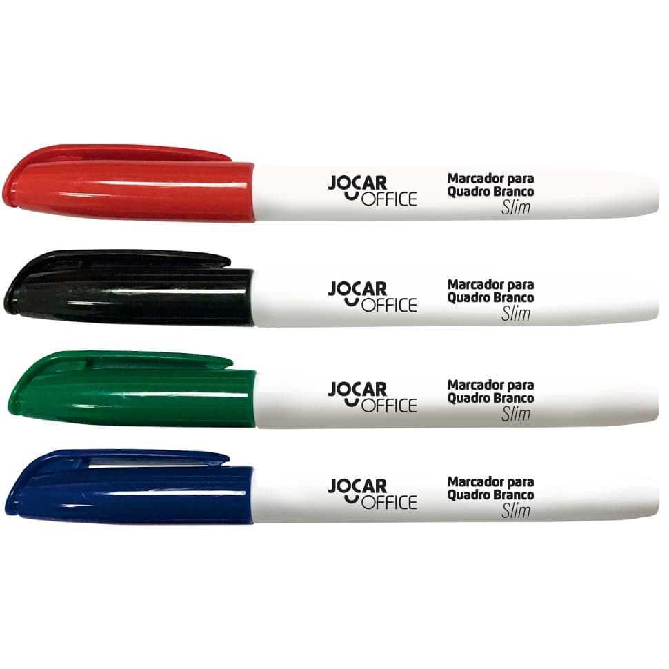 Kit Pincel Caneta para Quadro Branco Marcador Slim Apagável Jocar Futuro