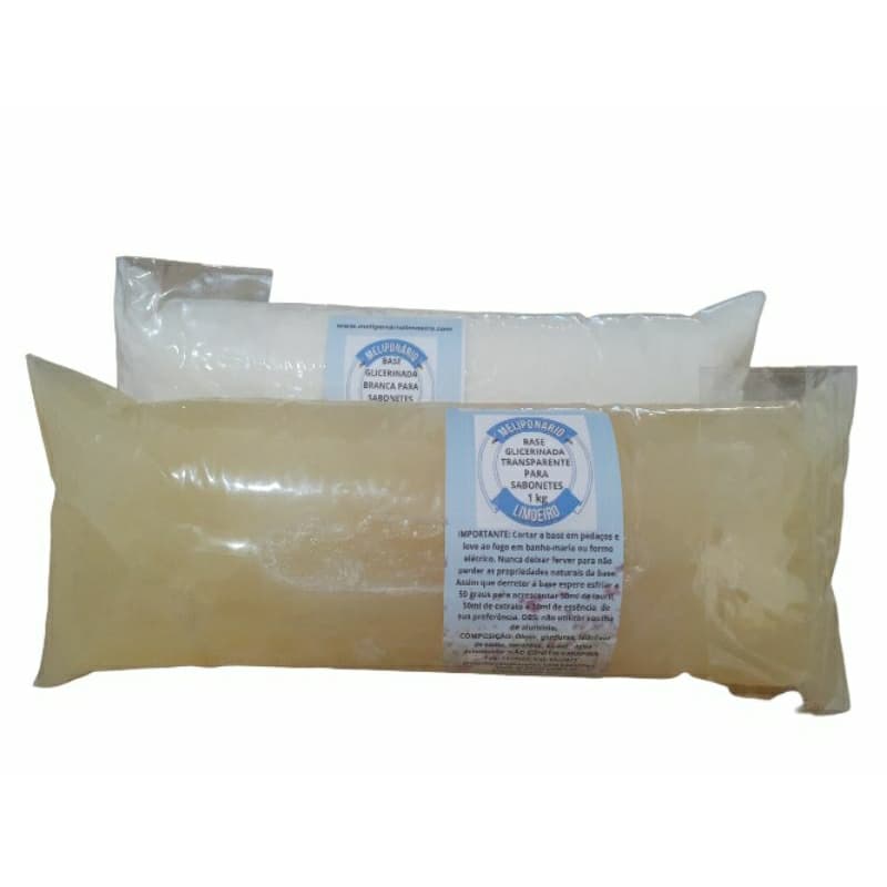 1 BASE TRANSPARENTE  E 1 BASE BRANCA com dolomita para sabonetes artesanais