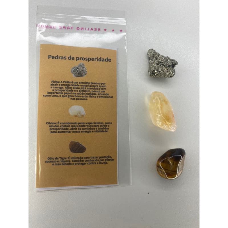 Pedras de prosperidade, pedras naturais, pirita, citrino, olho de tigre