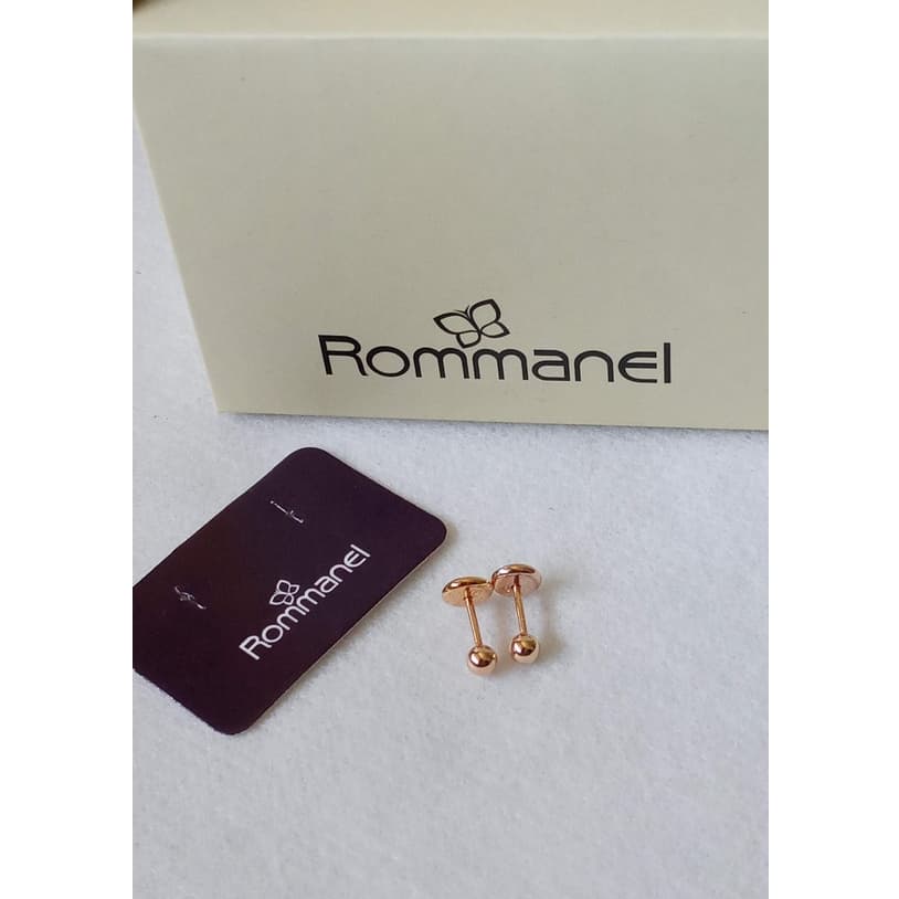 Brinco bolinha infantil folheado a ouro 18k Rommanel bebê recém nascido (520797)