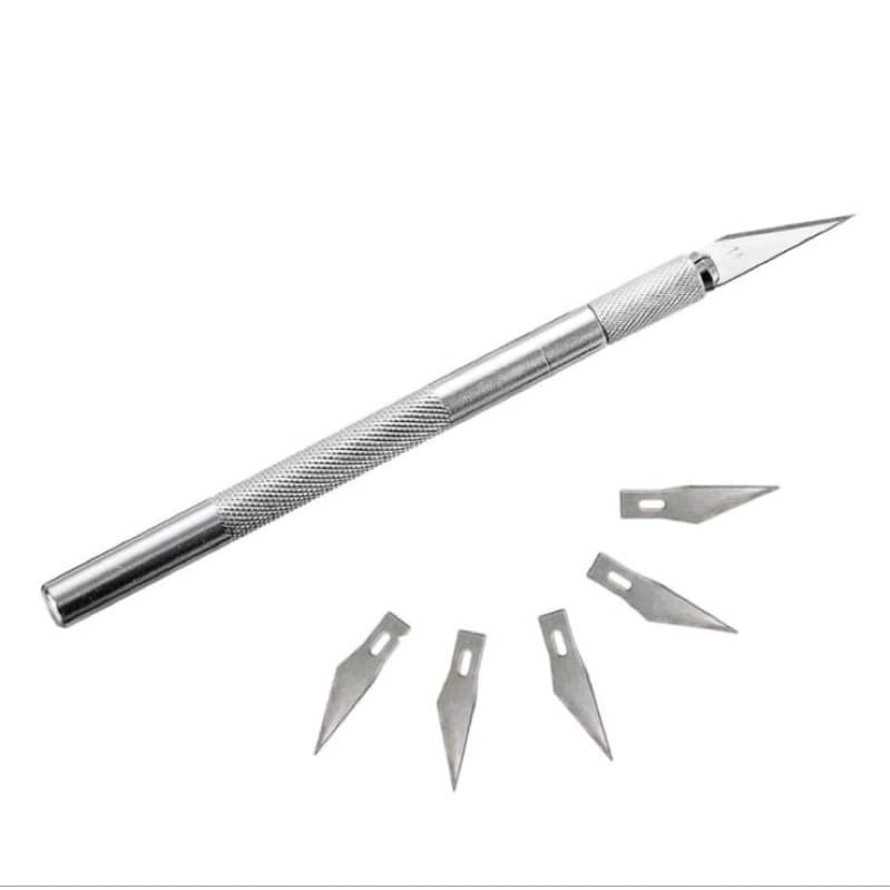 Estilete De Precisão Para Corte Bisturi Arte + 6 Lâminas
