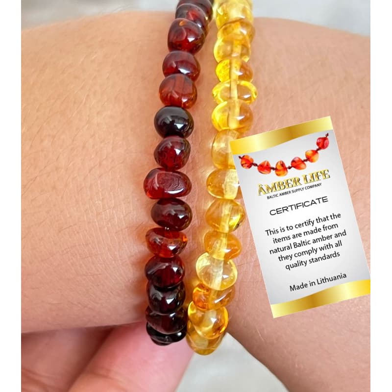 Pulseira de Âmbar Infantil  Elástico - Original Certificada