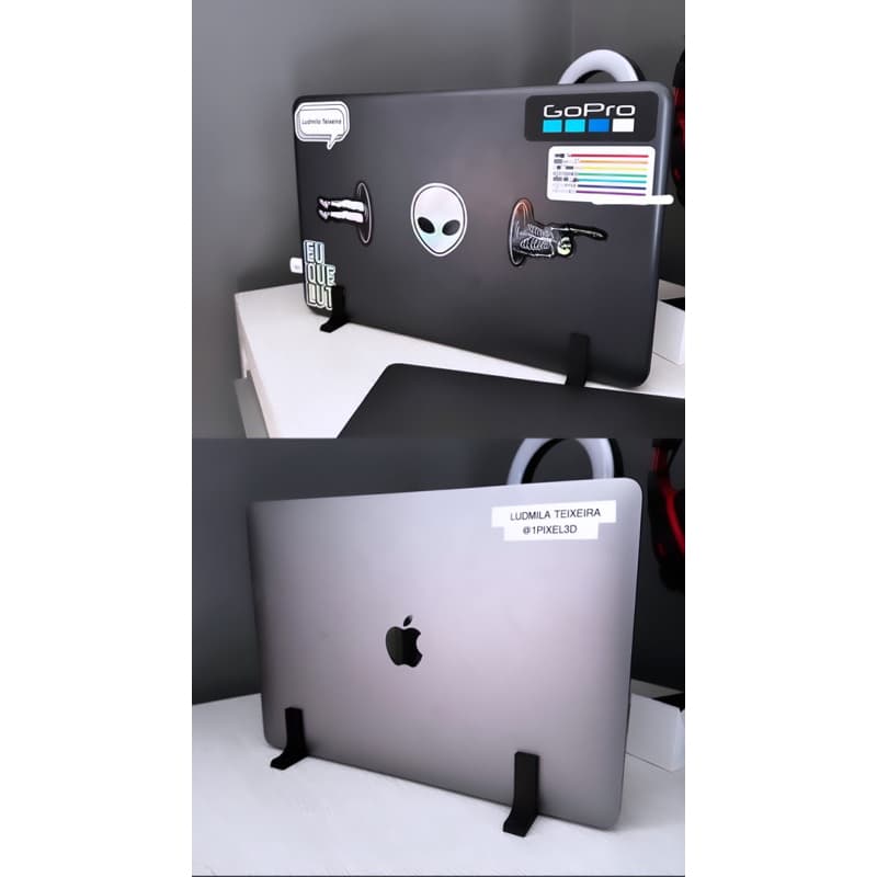 Suporte para Vertical Laptop Resistente / Notebook - Várias cores - Todos os tamanhos de 13mm até 40mm de vão - 3D