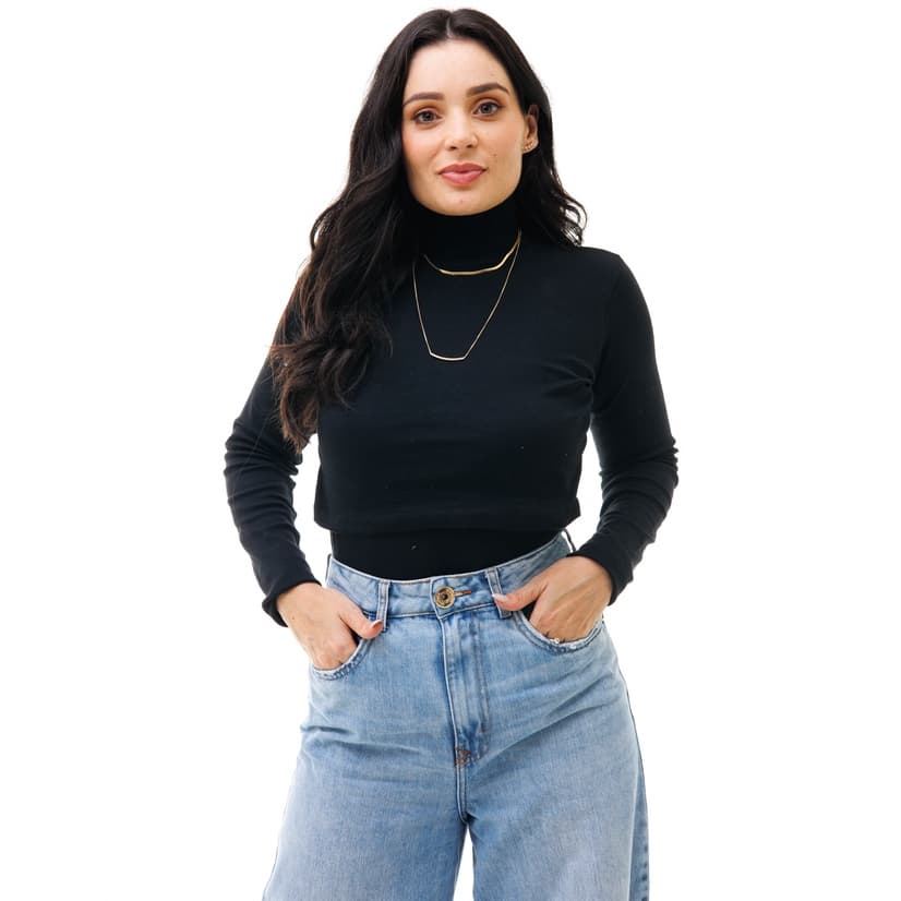 Blusa Amamentação Gola Alta Manga Longa VÁRIAS CORES