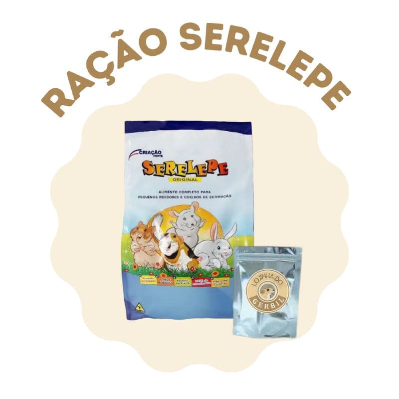 Ração Serelepe de 100g e 200g.