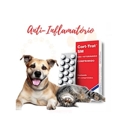 Cort-Trat SM 20 Comprimidos Para Cães e Gatos.
