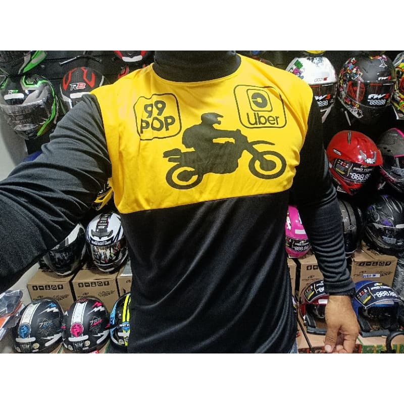 Blusa/Camisa Moto Uber e 99 Pop Aplicativo (possui faixa refletiva)
