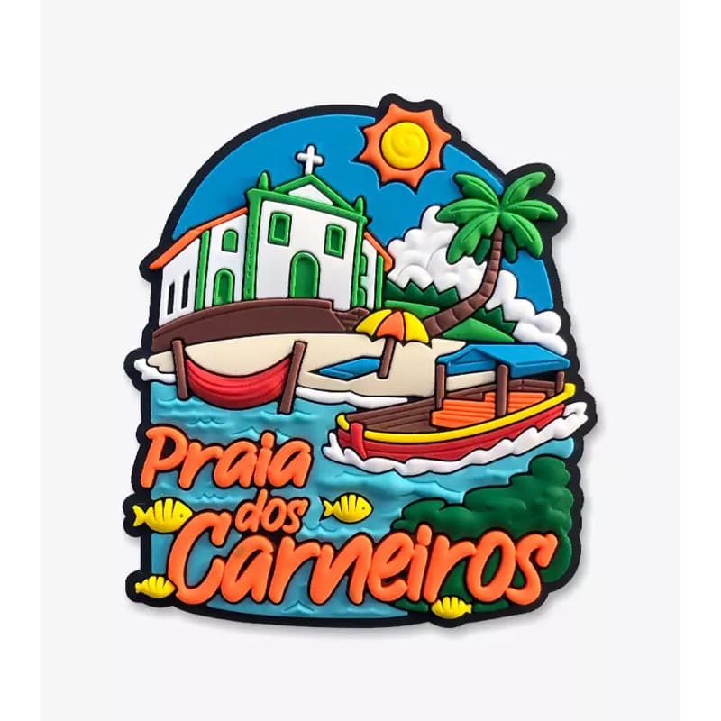 Ímã de geladeira emborrachado - Praia dos Carneiros/PE