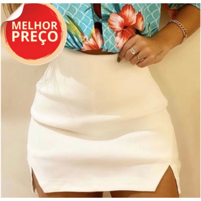 Short saia Com 2 fendas mini saia