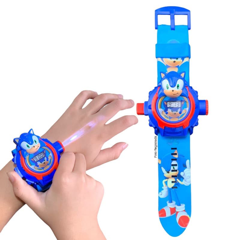 Relógio Projetor de Imagens Infantil Digital Sonic . Aranha . Minnie  Brinquedo