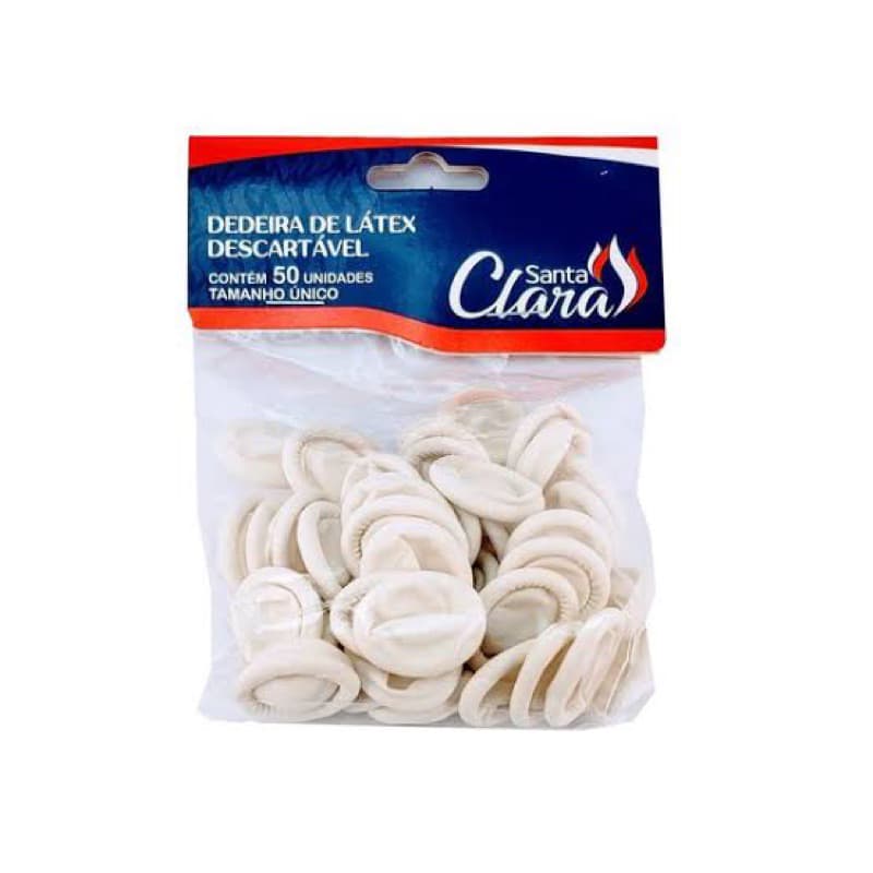 Dedeira De Látex Descartável 50 Unidades Santa Clara
