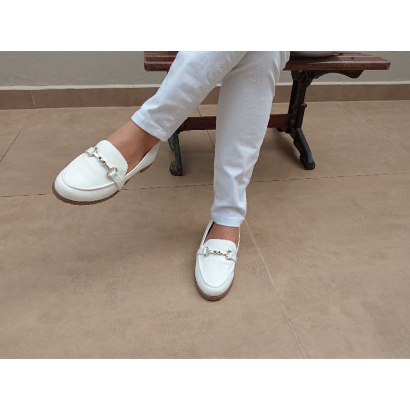 Mocassim Branco Sapato Branco Hospital Clinic Loafer Sapatilha Calçado Confortável Area da Saúde
