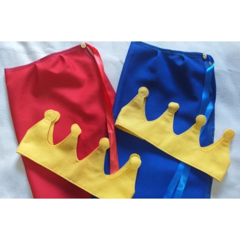kit capa e coroa Príncipe/Princesa