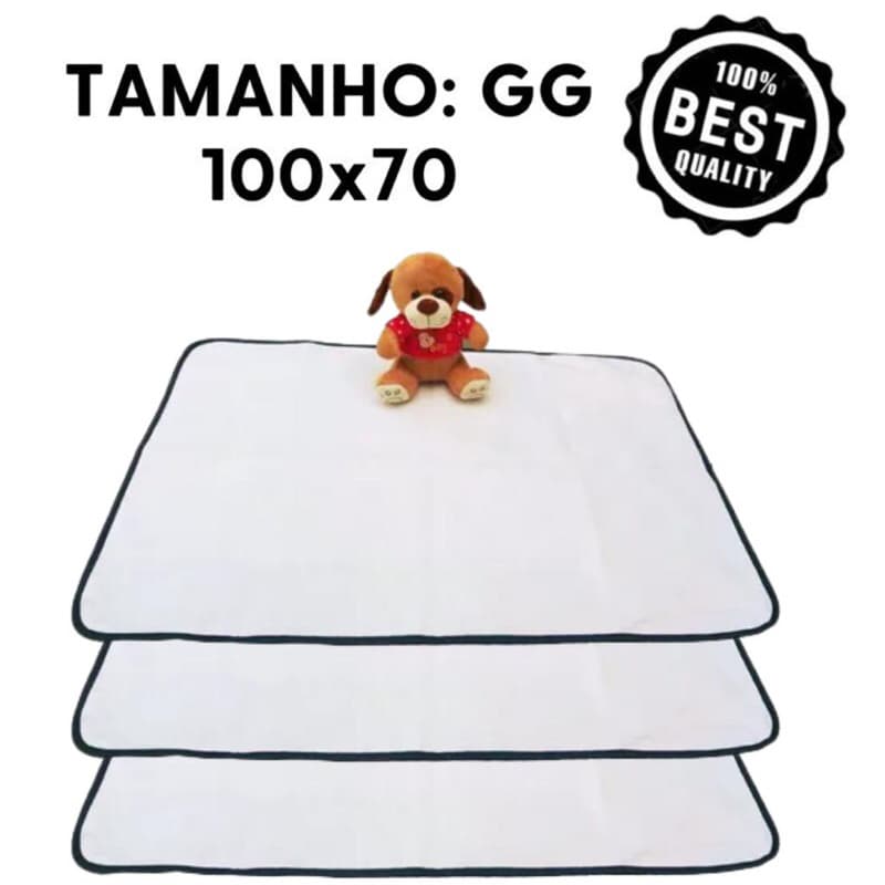 TAPETE HIGIÊNICO LAVÁVEL 100x70 - Kit com 3 tapetes. 200 lavagens