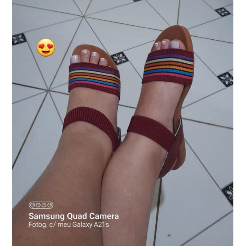 sandálias ortopédica muito confortável de elástico