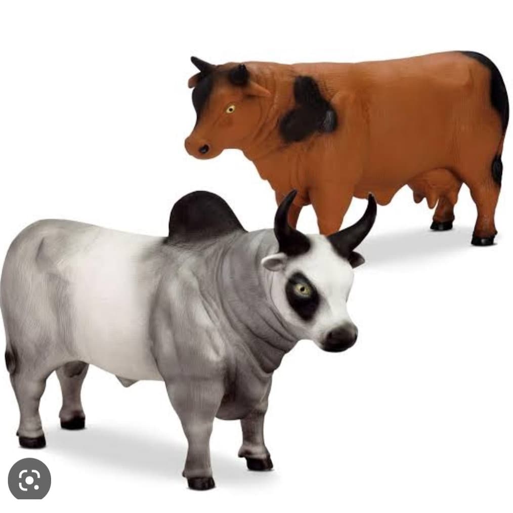 kit Touro + Vaca Animais da Fazenda Brinquedos - Bee Toys