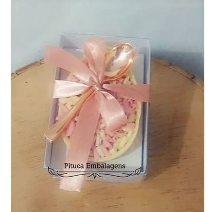 10 Caixas Ovo Páscoa de 100g - (Sem espaço para colher) - BRANCO MARFIM