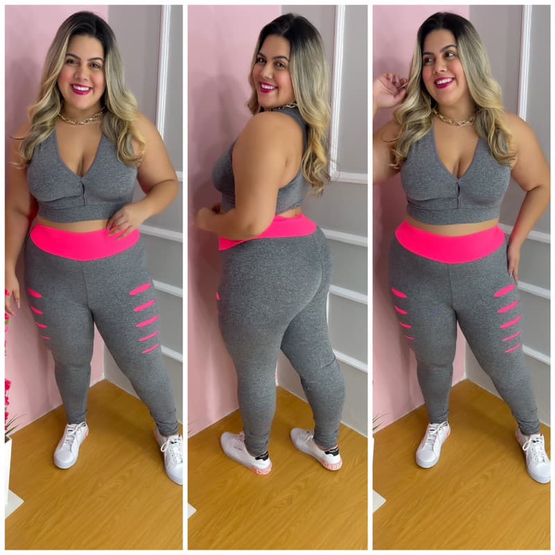 legging Plus size calça plus size Mai’s top conjunto plus
